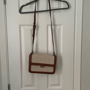 Elegant Beige and Brown Crossbody Bag